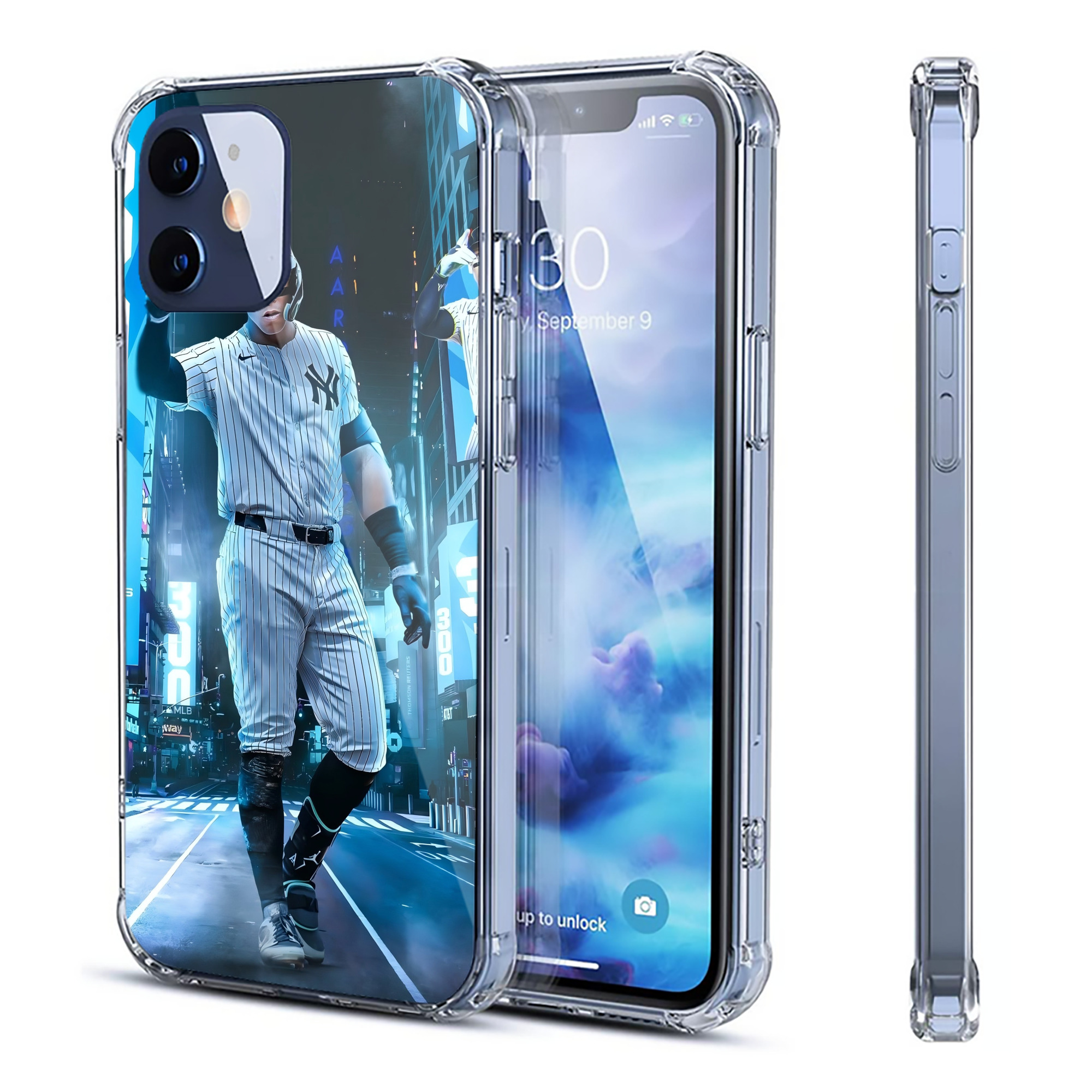 Aaron Judge 300 Home Runs 2 Clear IPhone 12 Case – Soft TPU With UV Print – Enhanced Drop Protection, Precise Fit, Anti-Fingerprint, Customizable Design, Scratch-Resistant, Yellow-Resistant